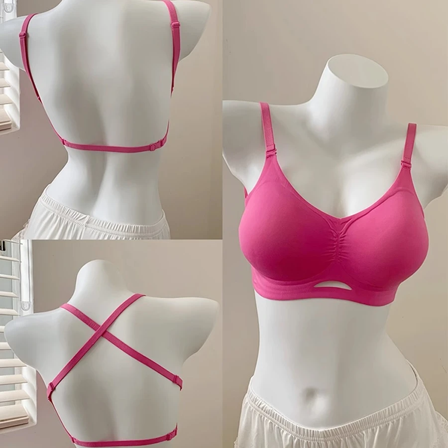 大U美背外扩内衣女小胸聚拢加厚显大性感无痕隐形漫画文胸罩辣妹