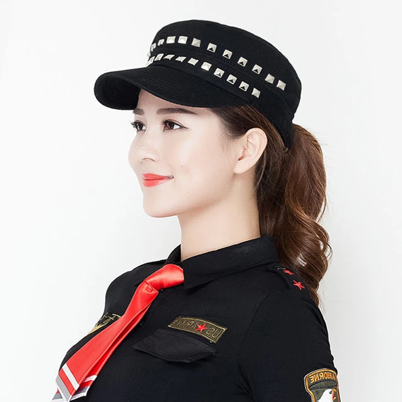 端兮水兵舞帽子新款女平顶帽春秋韩版户外遮阳帽百搭男棉布透气鸭