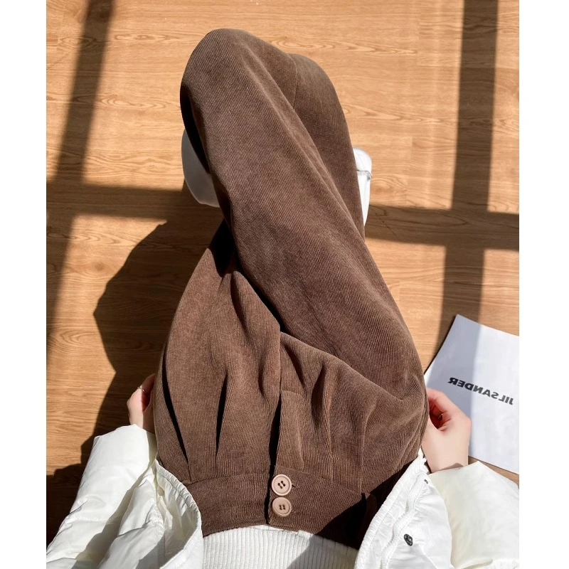 美拉德棕色灯芯绒裤子女秋冬2026新款加绒西装裤小个子咖色阔腿裤