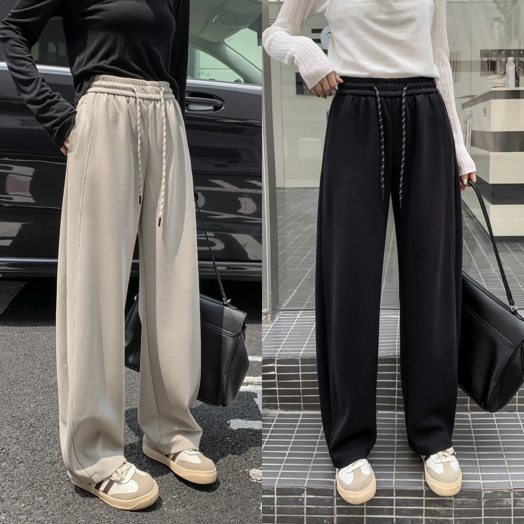 清货「巨显瘦 镰刀裤」秋季阔腿宽松松紧腰 垂感休闲裤长裤子Y8109