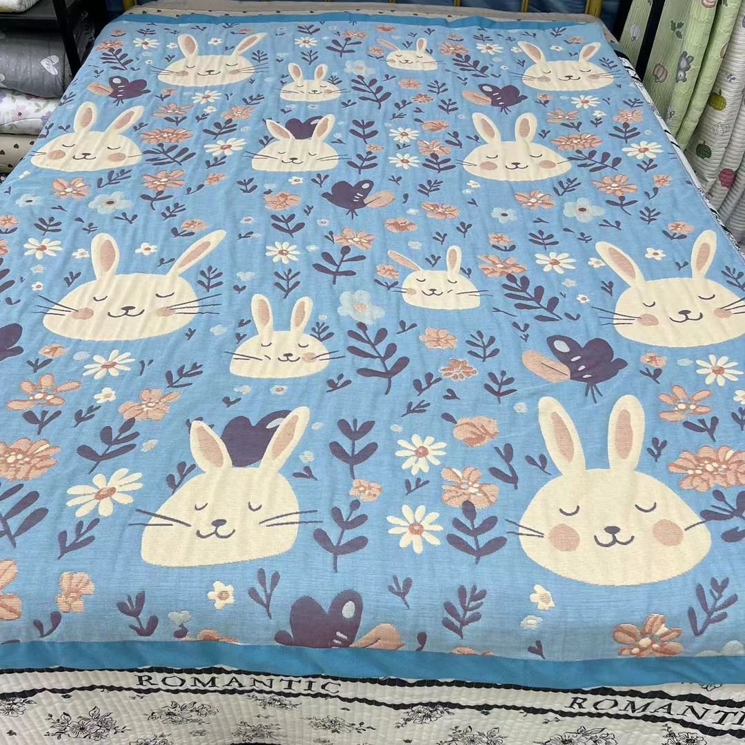 【依诗洁】纱布毛巾被柔软色织多层盖毯床盖家用宿舍办公室午睡车载