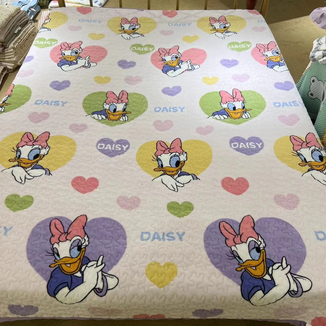 【牛奶绒黛丝】宽边牛奶绒床盖 约2*2.3冬季夹棉床单炕铺盖