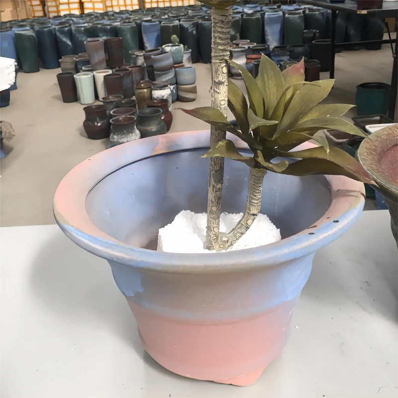 高温复古陶罐花盆透气法师老桩多肉紫乐和手捧（微瑕颜色随机两个）