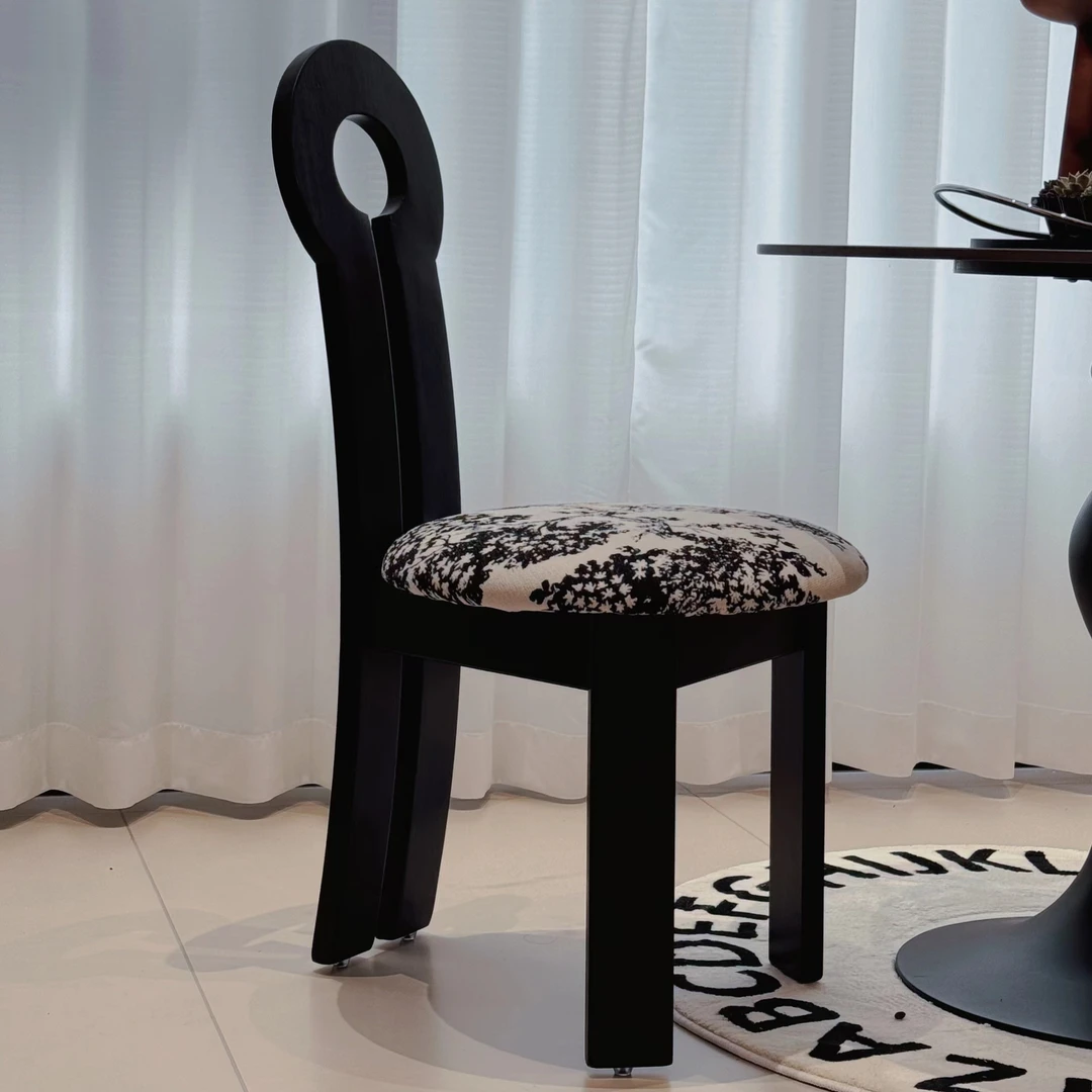 【柚苏专属】中古风幸运匙椅家用客厅小户型实木椅子妆台椅