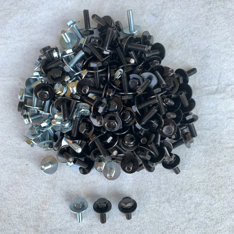 通用叶子板挡泥板防锈螺丝M6螺母6*20mm6*16mm带垫螺丝