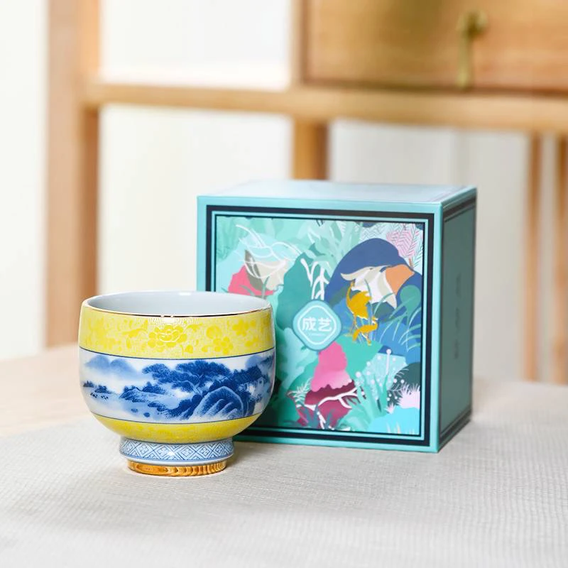 成艺烟雨江南主人杯陶瓷高端茶器国潮个人批发定制茶具礼品伴手礼