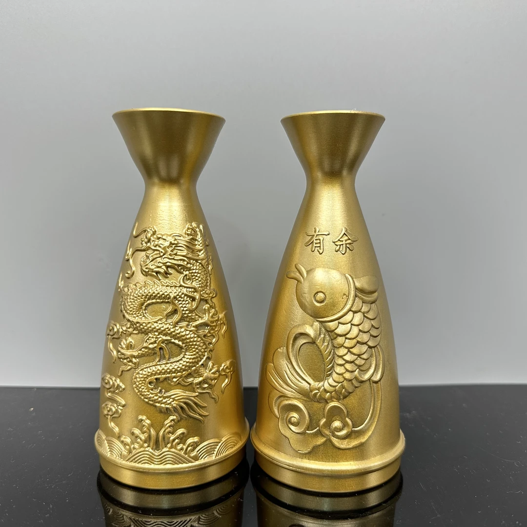 小铜蒂纯黄铜龙凤分酒器唯美新中式复古个性工艺品老式怀旧小摆件