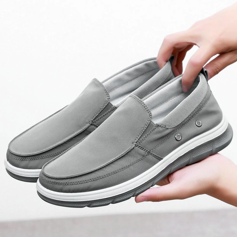 老北京布鞋男冰丝透气防滑男鞋一脚蹬懒人休闲爸爸鞋开车帆布鞋46