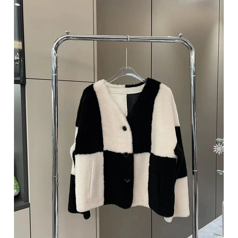 【所姿】 新款冬季加厚休闲宽松时尚羊毛女士外套SZ-10016