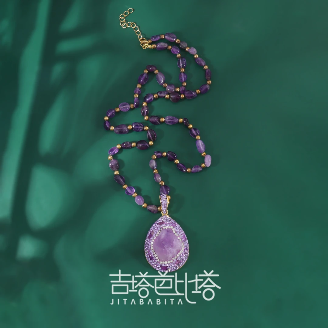 铜合金项链 手工时尚长款拼色民族风复古百搭气质胸针JT-886