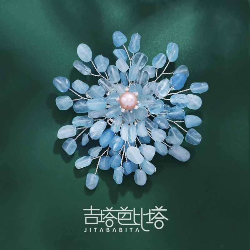 吉塔芭比塔 铜合金胸针 轻奢手作时尚蓝色胸针配饰  JT-164