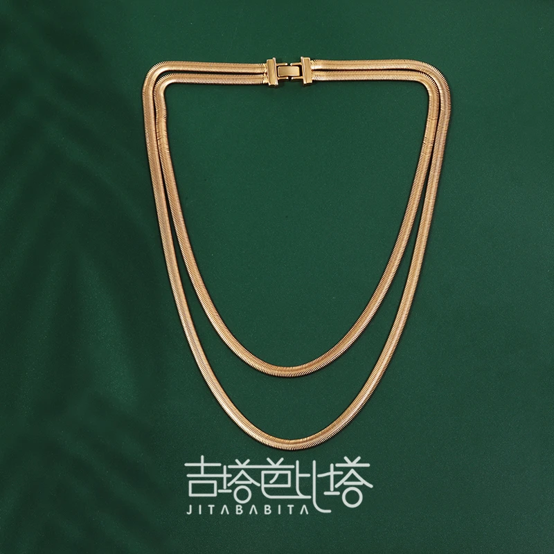 吉塔芭比塔 铜合金项链 法式双层项链简约小众  JT-492