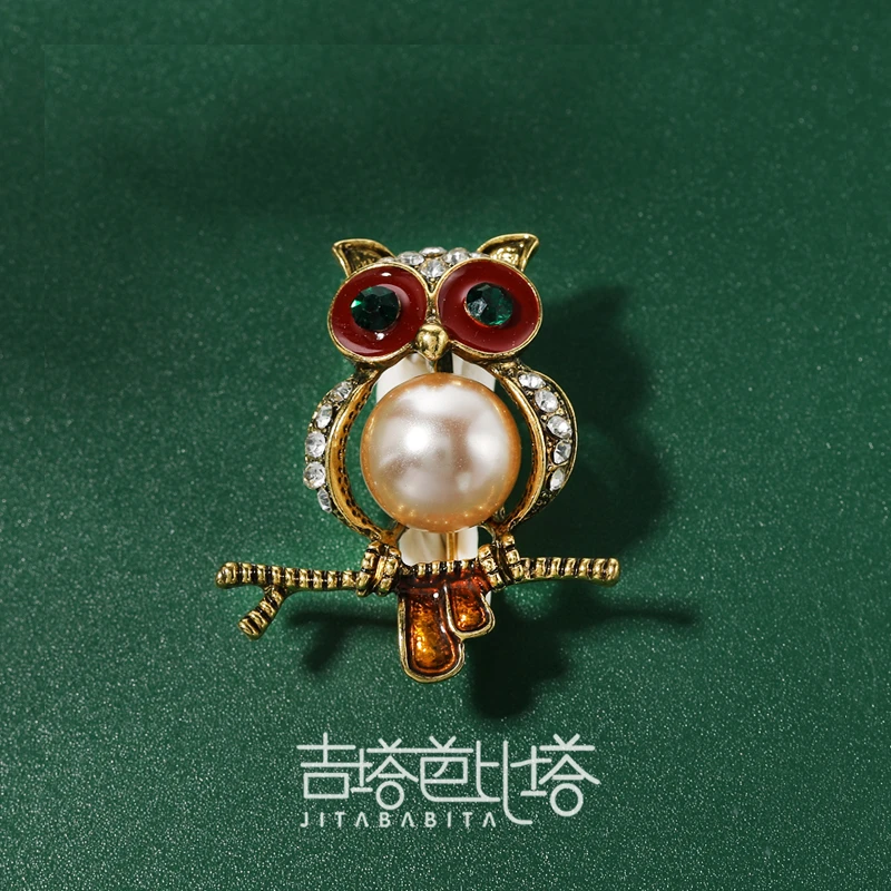 吉塔芭比塔 合金胸针 时尚可爱复古猫头鹰胸针饰品胸花  JT-313