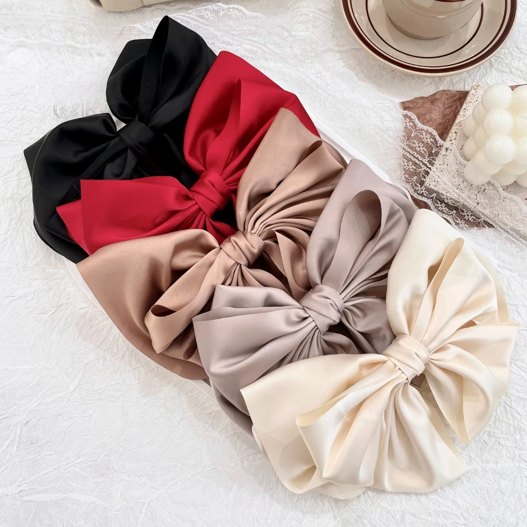 喜萌黑色大蝴蝶结发夹高级感弹簧夹女后脑勺气质顶夹发卡头饰夹子