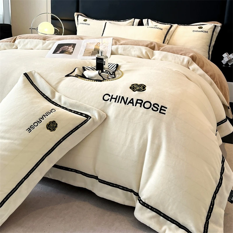 高级感轻奢双面加厚保暖牛奶绒四件套加厚双面绒加绒加密床上用品