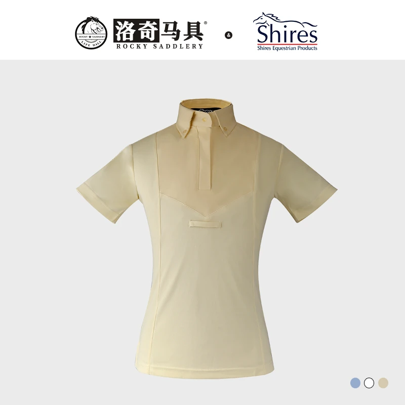 清！shires儿童成人马术T恤 白色短袖衬衣洛奇马具8102058/63/60