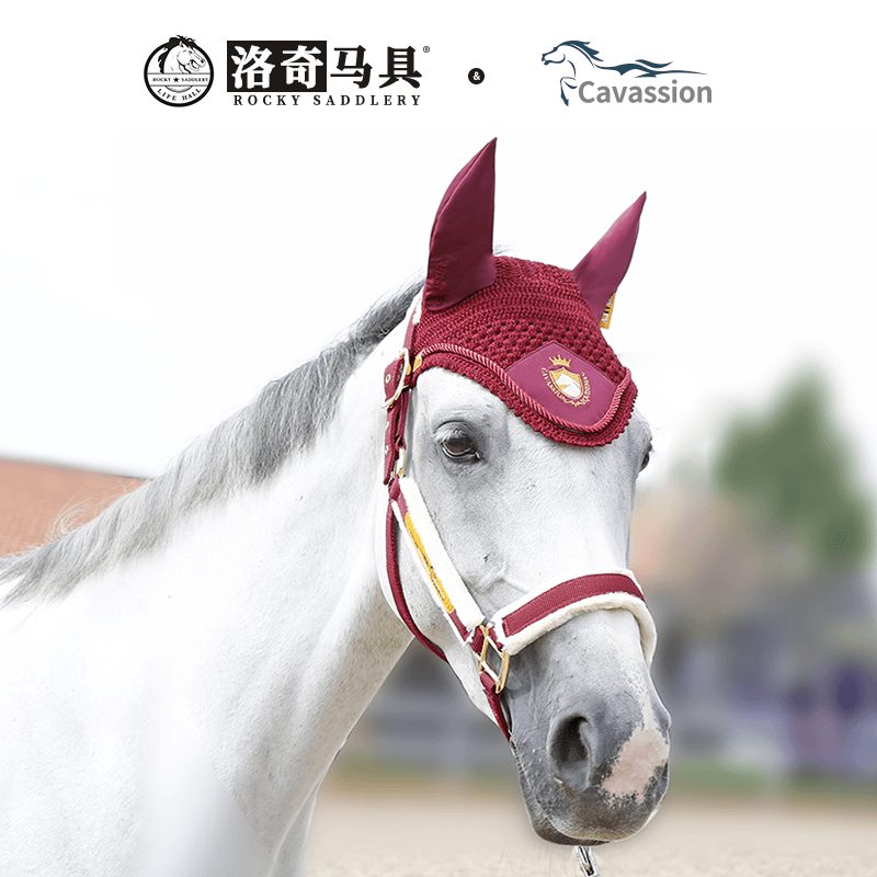 Cavassion刺绣款马耳罩 马匹装备 骑士骑手骑马洛奇马具8216068