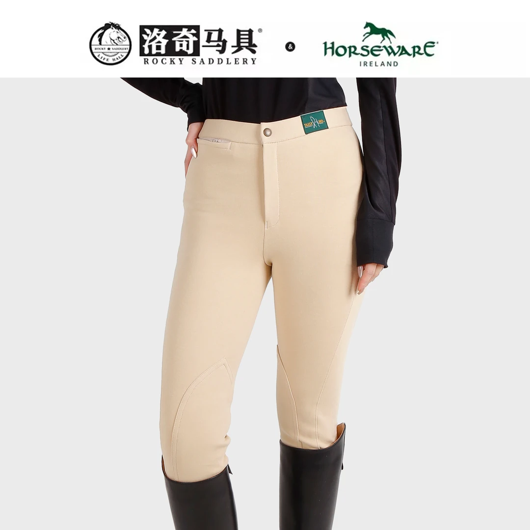 Cavassionhorseware右口袋单拉链针织半皮马裤骑士服装HW85074
