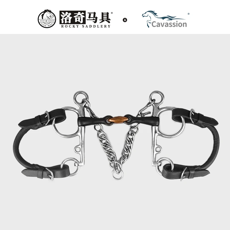 cavassion口衔皮条带大勒皮条马术马匹装备洛奇马具 8209058