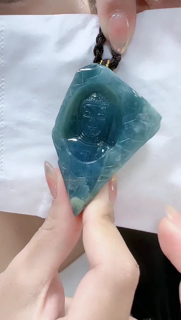 【闪购商品】翡翠颈饰未镶嵌孤品佛公宽40高59厚13