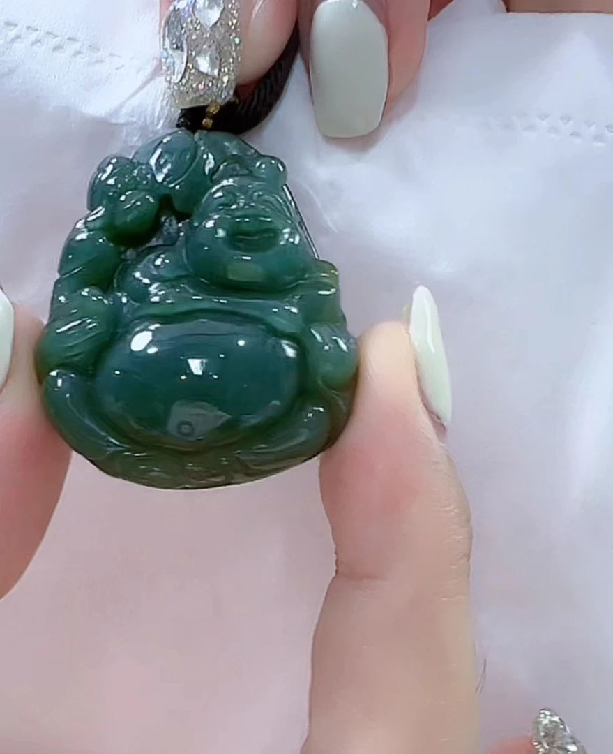 天然翡翠A货孤品吊坠123