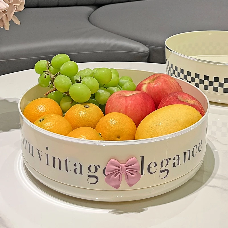 2023新款轻奢旋转果盘家用客厅茶几摆件糖果盘摆放零食盘水果盘