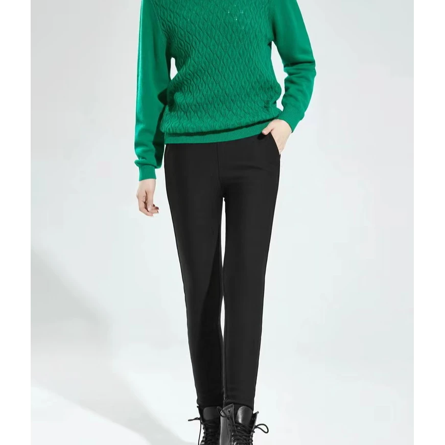 B/312812休闲保暖裤户外黑色外穿加绒秋冬修身百搭运动