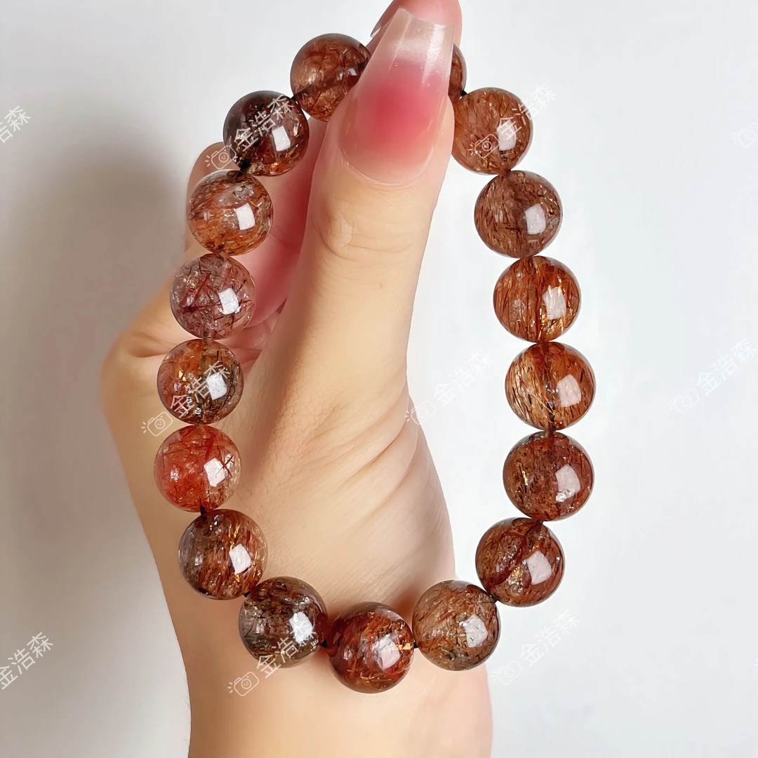 天然黑金超七高频手链王者之石男女款单圈手串首饰礼物礼盒装