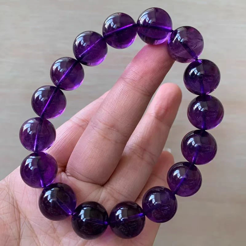 【高货】天然乌拉圭紫水晶手链情侣闺蜜同款手串礼盒装多样性发其一