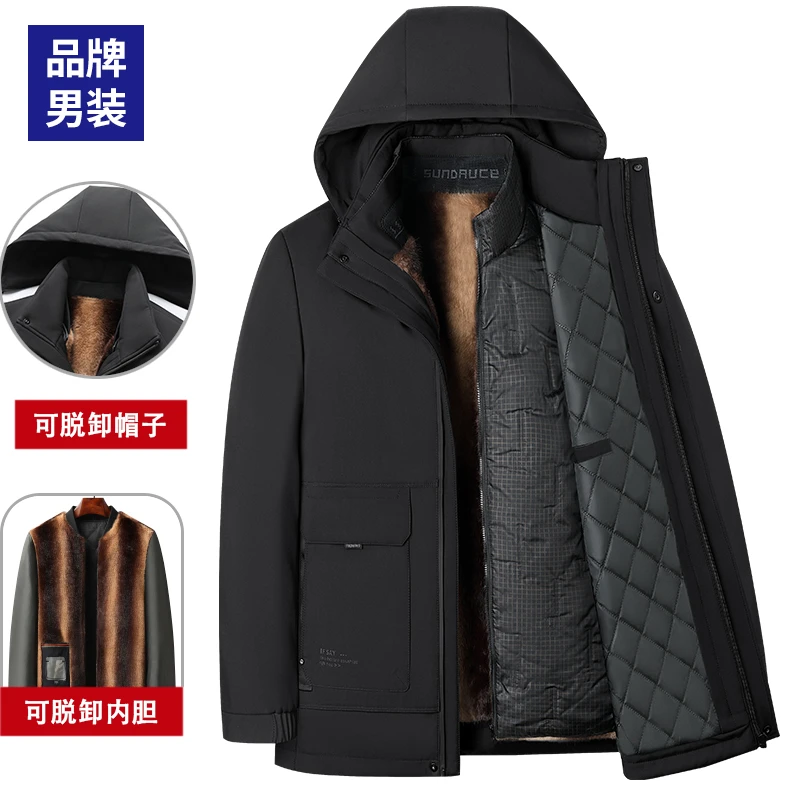【零下30可脱卸】加绒加厚爸爸装棉衣中老年人男装保暖棉服外套衣服
