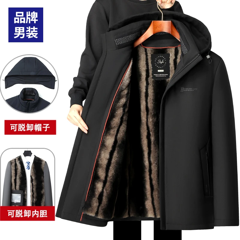 【可脱卸零下20度】爸爸棉衣中老年人男装冬装棉服加绒加厚爷爷外套