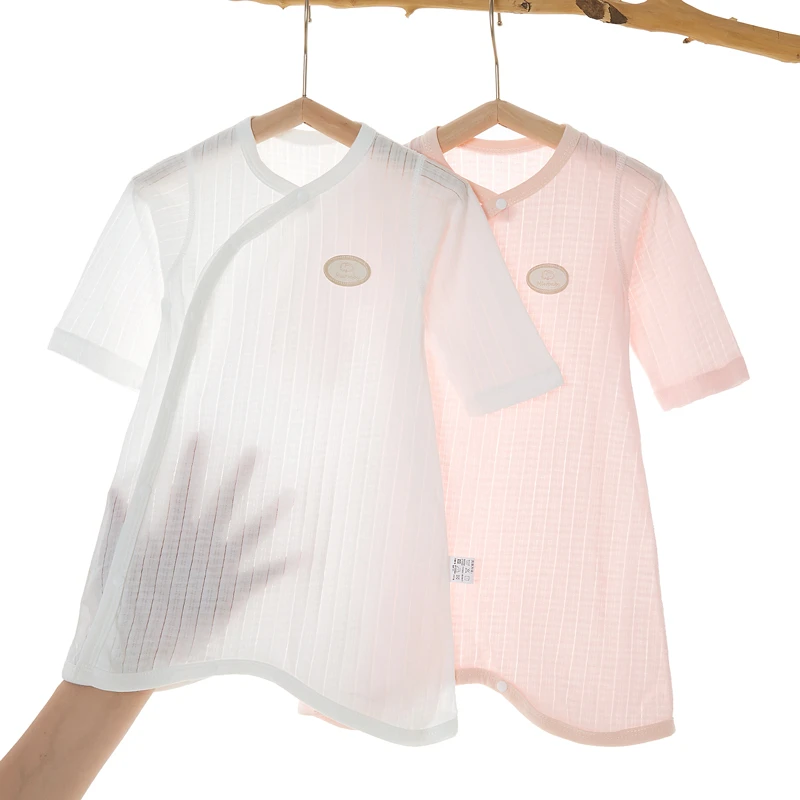 婴儿睡袍纯棉无骨长袖宝宝睡衣防踢被新生儿男女童夏季薄款家居服