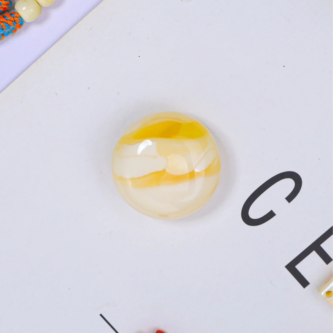 【美蜡颜究所】金瓷白溶洞蜜蜡气质蛋面吊坠简约时尚百搭白花蜡颈饰