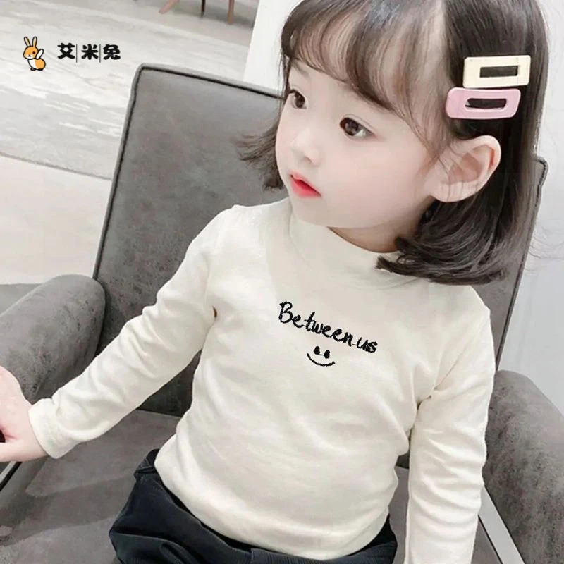 洋气儿童保暖内衣女童打底衫秋衣宝宝德绒中高领长袖衣服秋冬T恤
