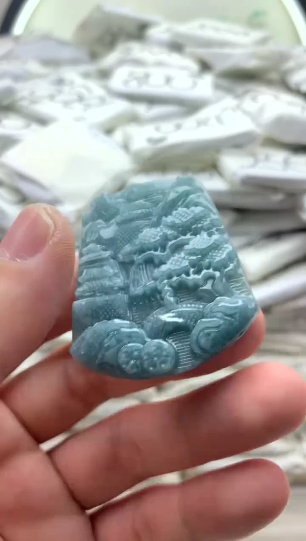 【闪购商品】翡翠颈饰未镶嵌山水牌2【品质一般介意慎拍】