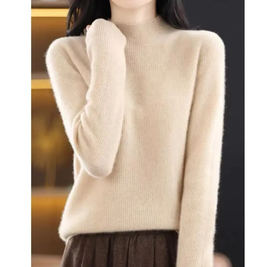 白家【100羊毛】两面穿百搭细织秋冬长袖上衣07-919