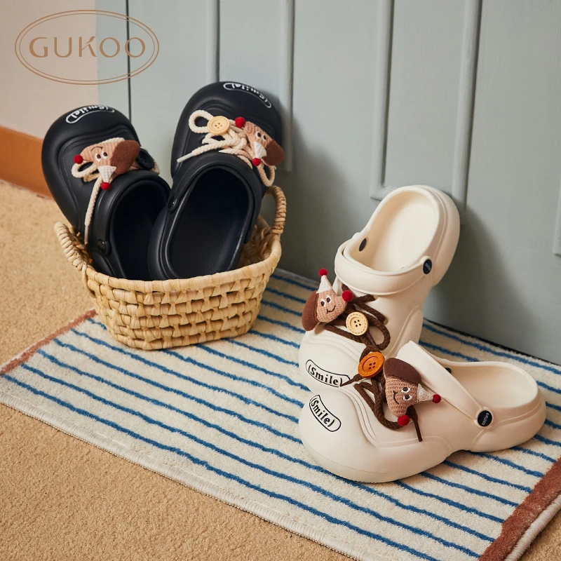 【Gukoo果壳】卡通小狗舒适防滑女式四季可外穿家居拖鞋厚底凉拖鞋