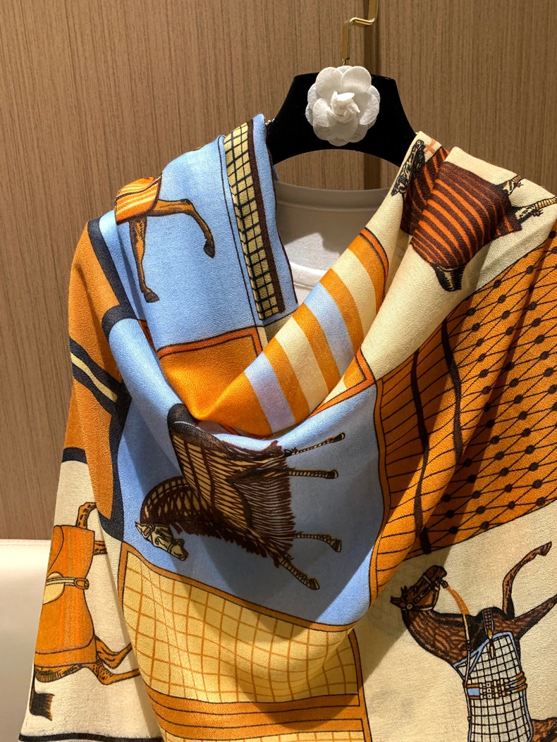 秋冬新款时尚百搭棉麻围巾 180x80