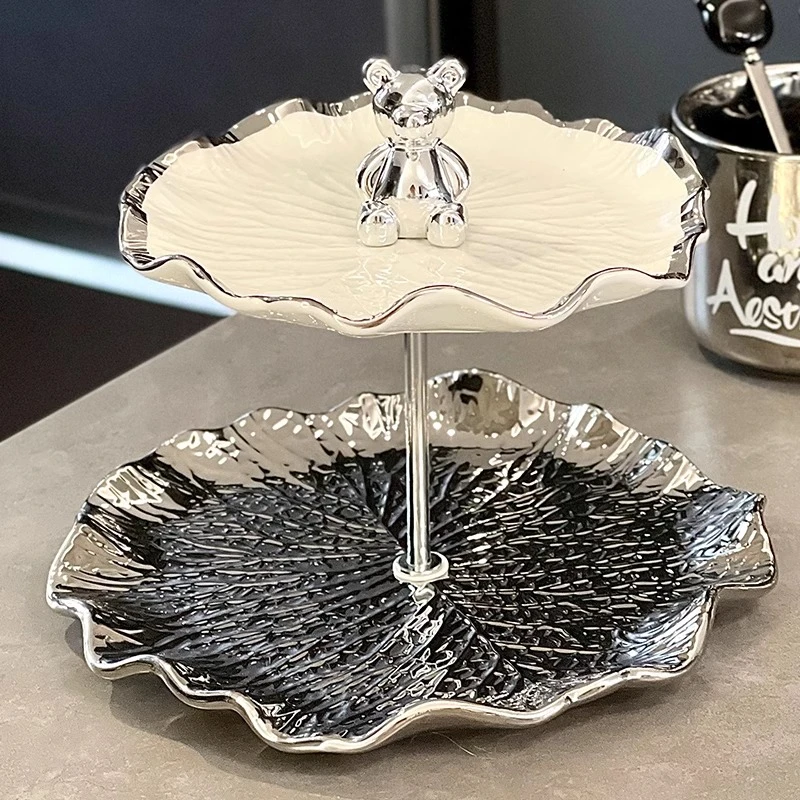 家用轻奢多层果盘客厅茶几糖果摆放零食点心盘高档水果盘前台摆件