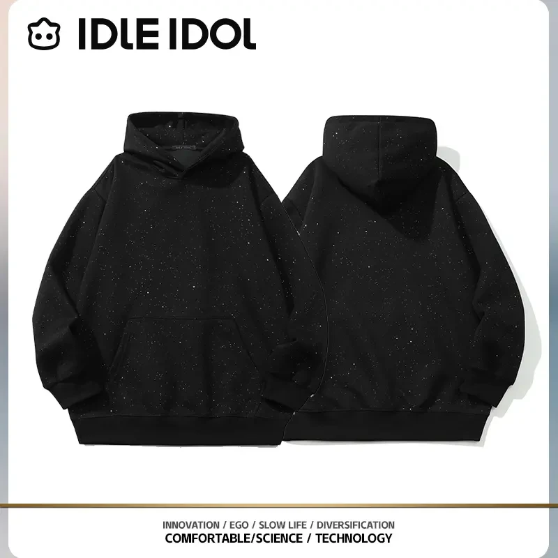 IDLE IDOL秋冬潮流休闲百搭黑色轻奢满天星长袖卫衣