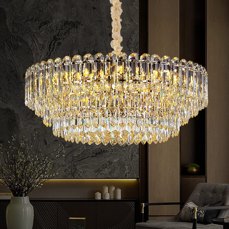 国爵新款轻奢水晶吊灯百搭大气清爽简约家用别墅客厅餐厅书房灯