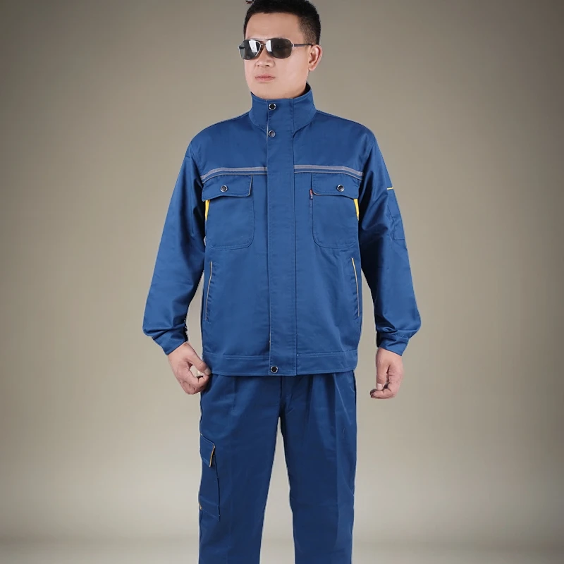 春秋工作服套装工装汽修车间工厂建筑耐磨男女长袖劳保服装定制
