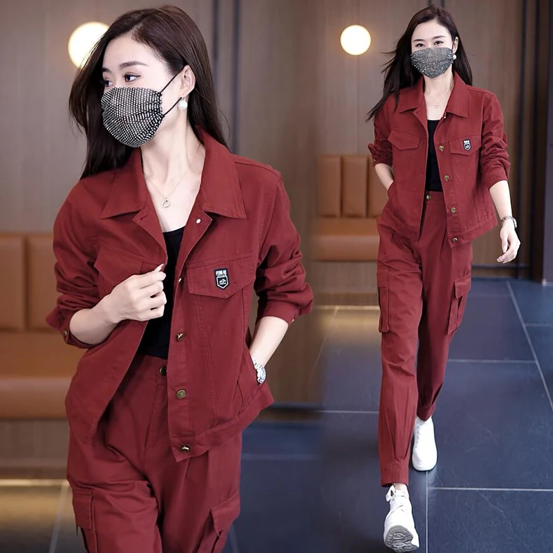 水棉套装女2024春秋季新款时尚洋气宽松休闲运动小个子两件套