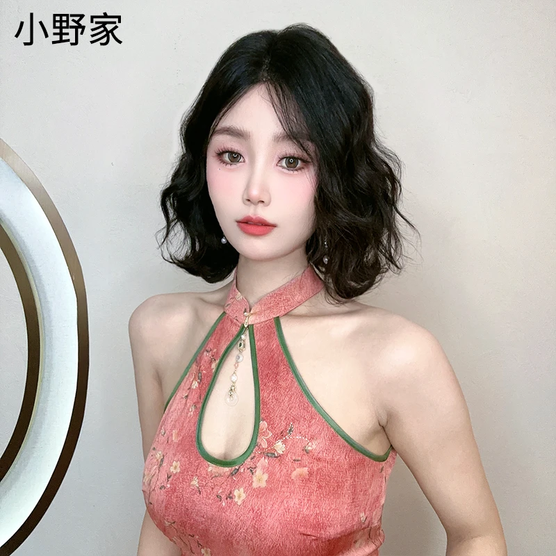 小野家真人发丝全头套假发女时尚蛋蛋卷短发卷发韩系气质轻薄透气