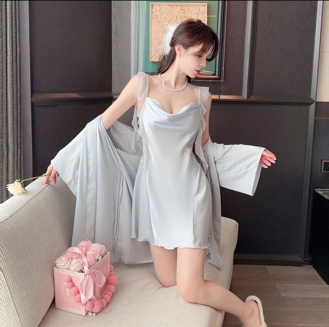 【露丝】冰丝吊带睡裙带胸垫显瘦气质轻奢性感女士法式时尚纯欲风