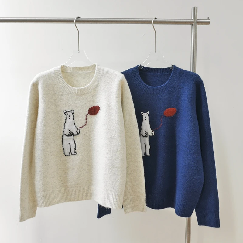 【朵儿studio】“气球熊”超软糯！圆领加厚毛衣 D923