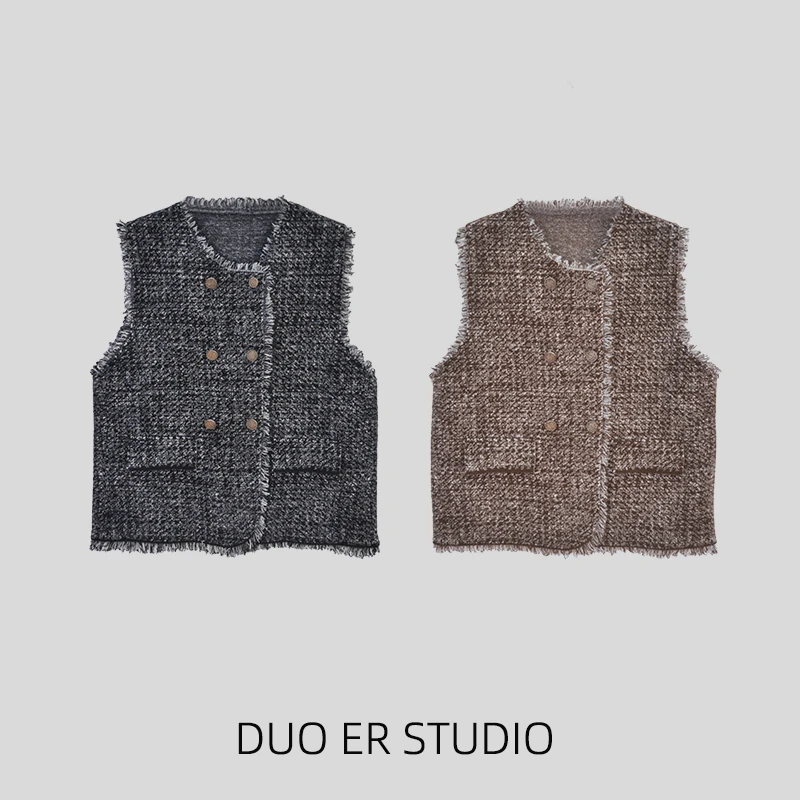 【朵儿studio】秋季叠穿！软糯糯！百搭马甲针织外套 D708