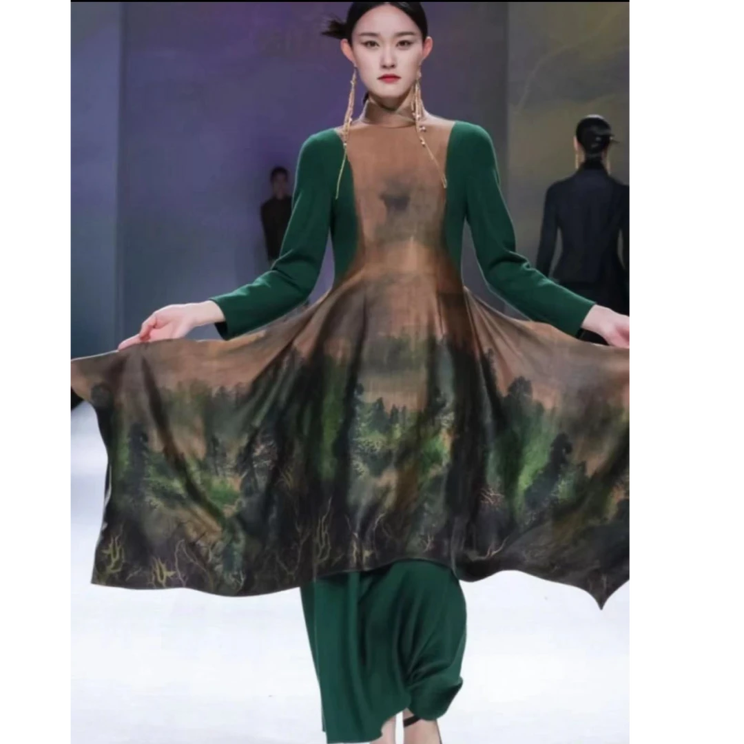 JIXIANGYIJIA/吉祥衣家芳茶冠六清 连衣裙 茶系列设计师923234646