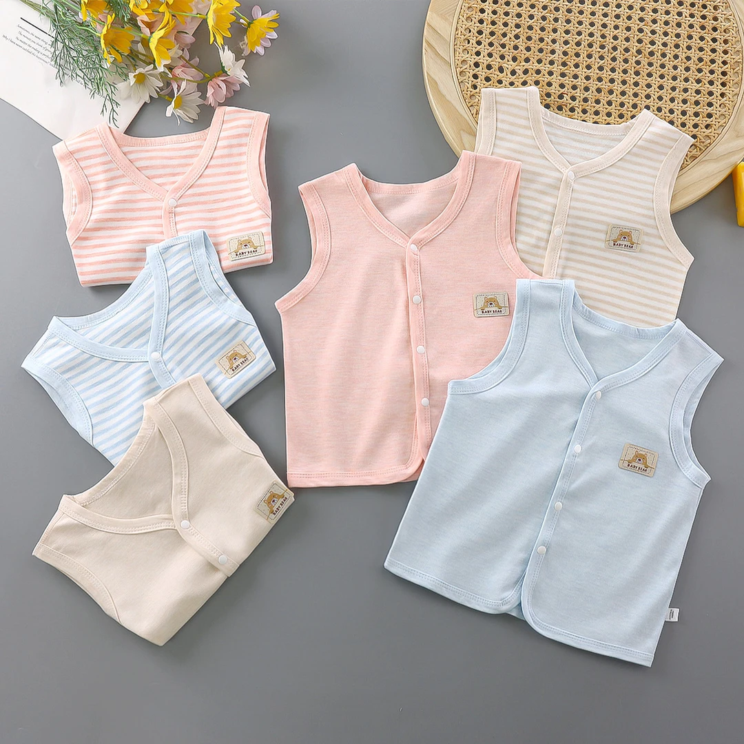 婴儿纯色春秋薄款外穿宝宝马甲开衫洋气小背心夏季男童女童坎肩