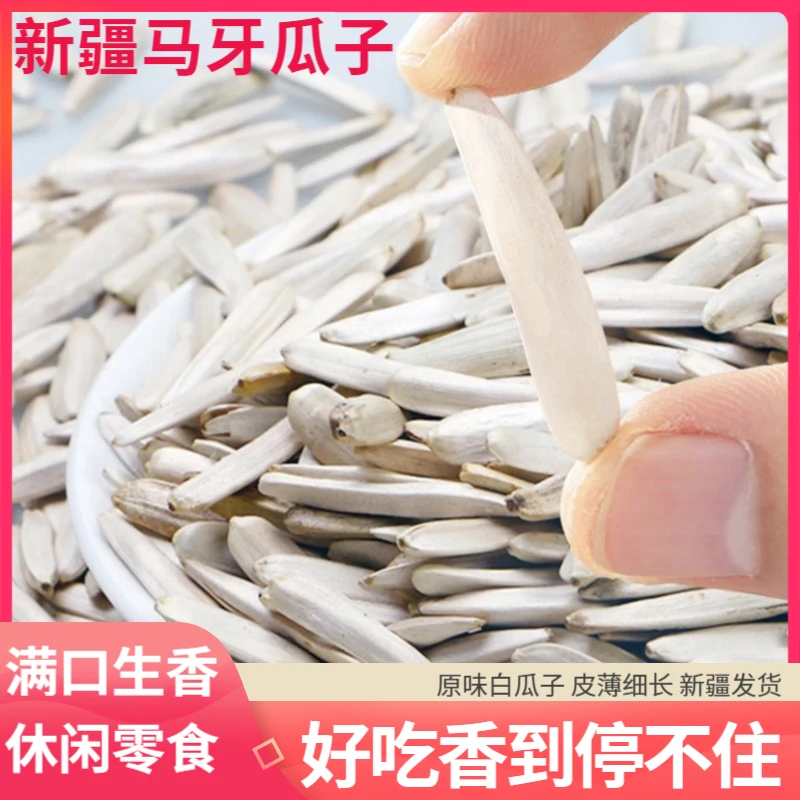 新疆特产白皮牙签瓜子阿克苏马牙葵花籽原味零食2024年新货